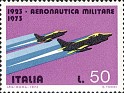 Italy 1973 Plane 50 Liras Multicolor Scott 1100. Italia 1100. Uploaded by susofe